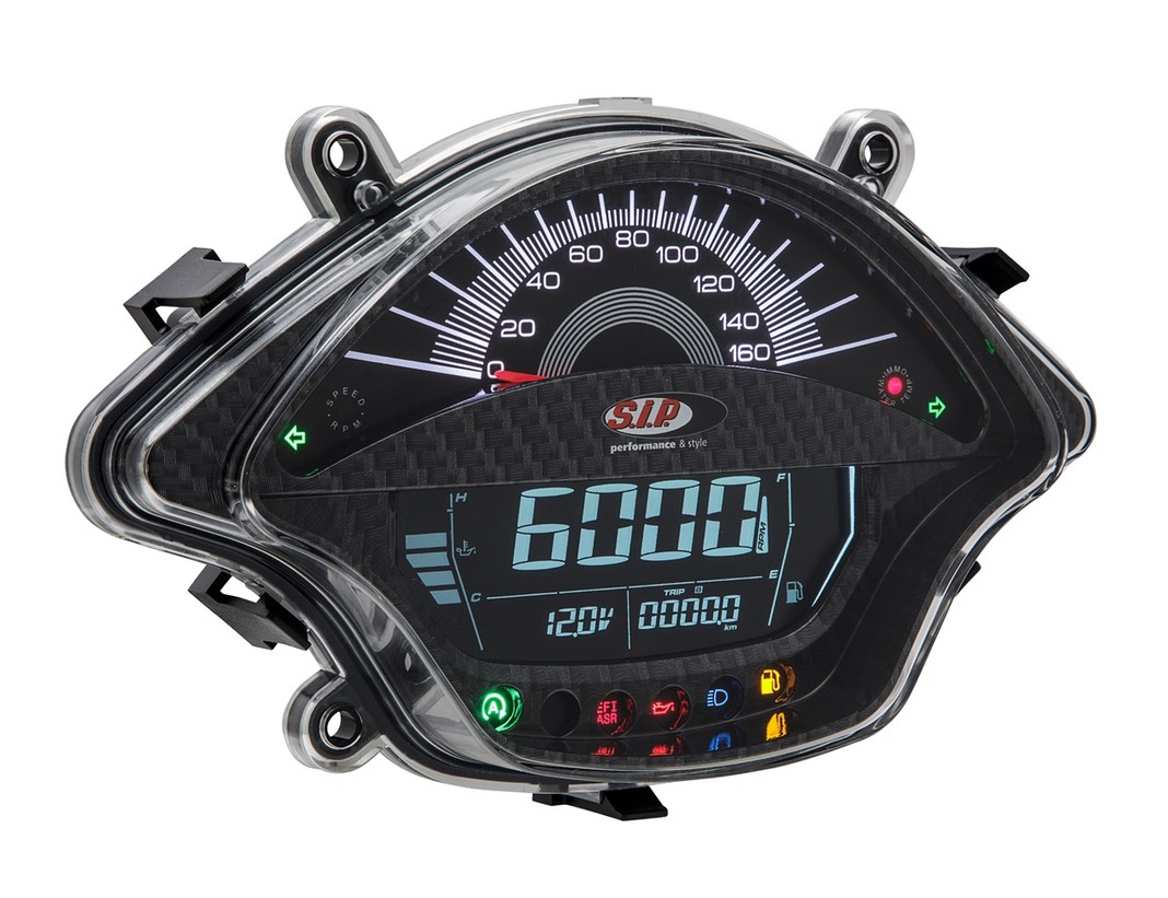 Compte-tours/tachymètre pour Vespa GTS/GTS Super 300ccm FL ('14-), carbon-look