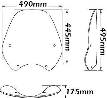 Pare-brise moyenne pour BMW R 850 R /R 1100 R (94-02), transparent