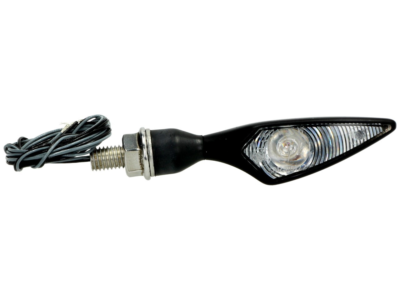 Clignotant Kellermann, losange, acier, LED, VL/HR, 12 V, noir satiné, M8x20, homologué E