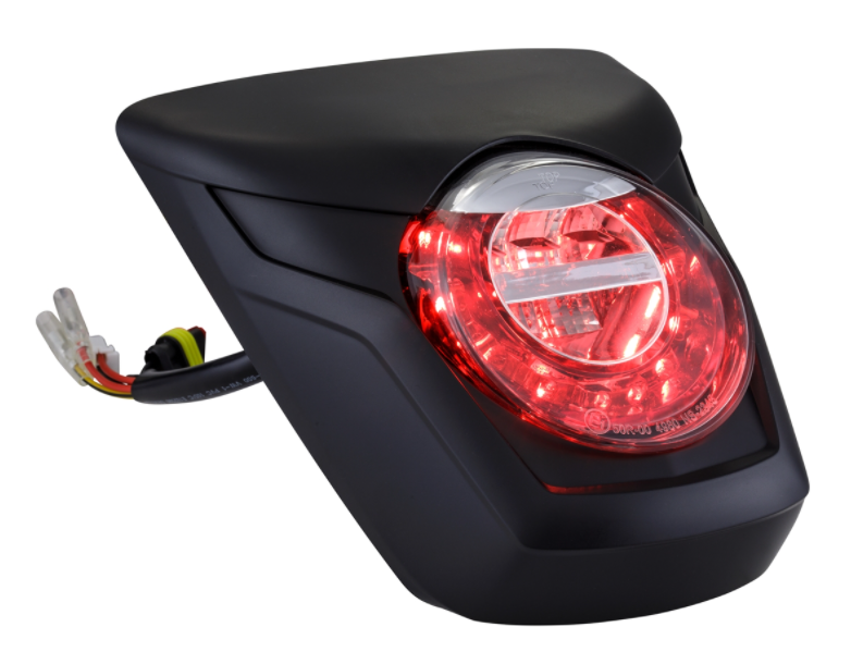 Feu arrière LED rouge pour Vespa Primavera/Sprint 50-150ccm, bord - noir mat