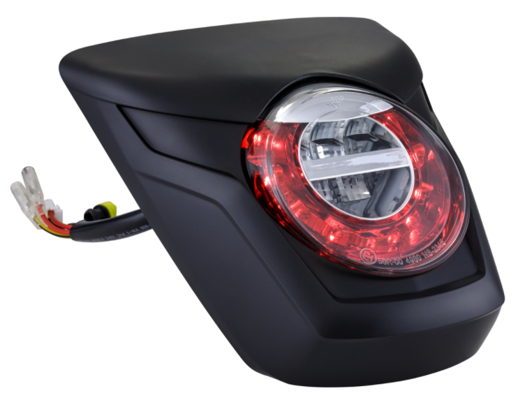 Feu arrière LED rouge pour Vespa Primavera/Sprint 50-150ccm, bord - noir mat