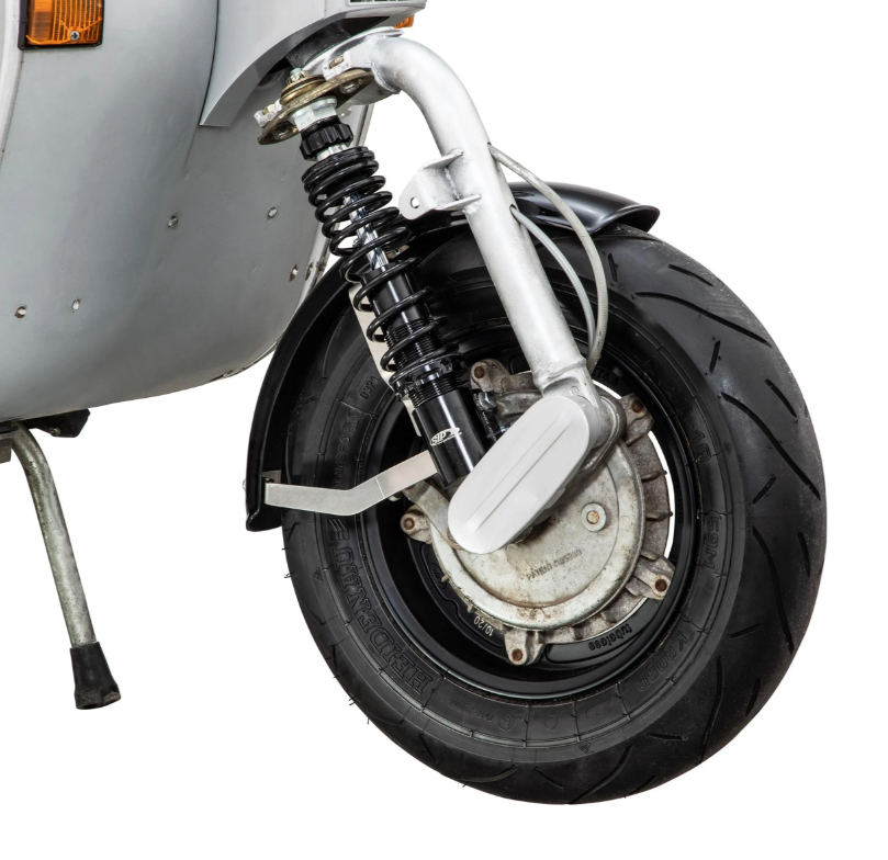 Aile 2.0 Garelli EVO II pour Vespa PX 80-200ccm, GFK noir, support inox brossé