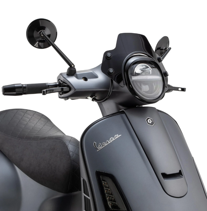 Flyscreen sans support teinté noir pour Vespa GTS/GTS Super/GT/Primavera/Elettrica/PX