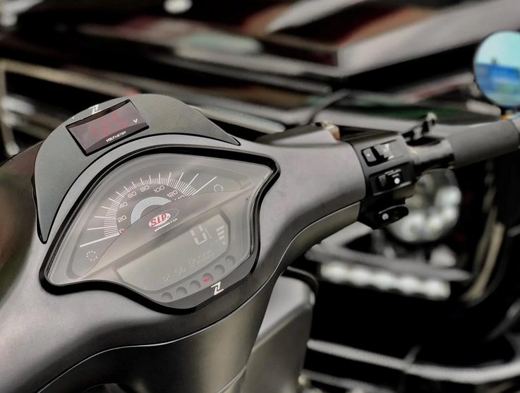 Anneau décoratif tachymètre ZELIONI pour Vespa Primavera/Sprint/Elettrica 50-150ccm 2T/4T AC, noir