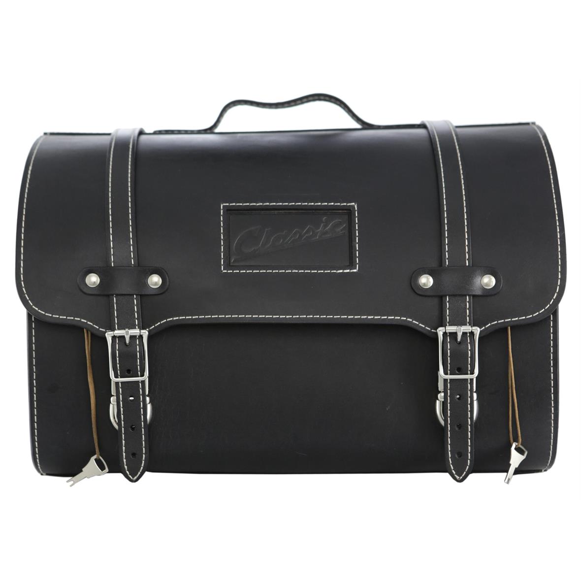 Valise en cuir "Classic" pour Vespa - noir