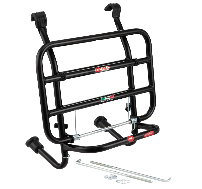 Porte-bagages avant pour Vespa PX 80-200ccm, pliable, noir