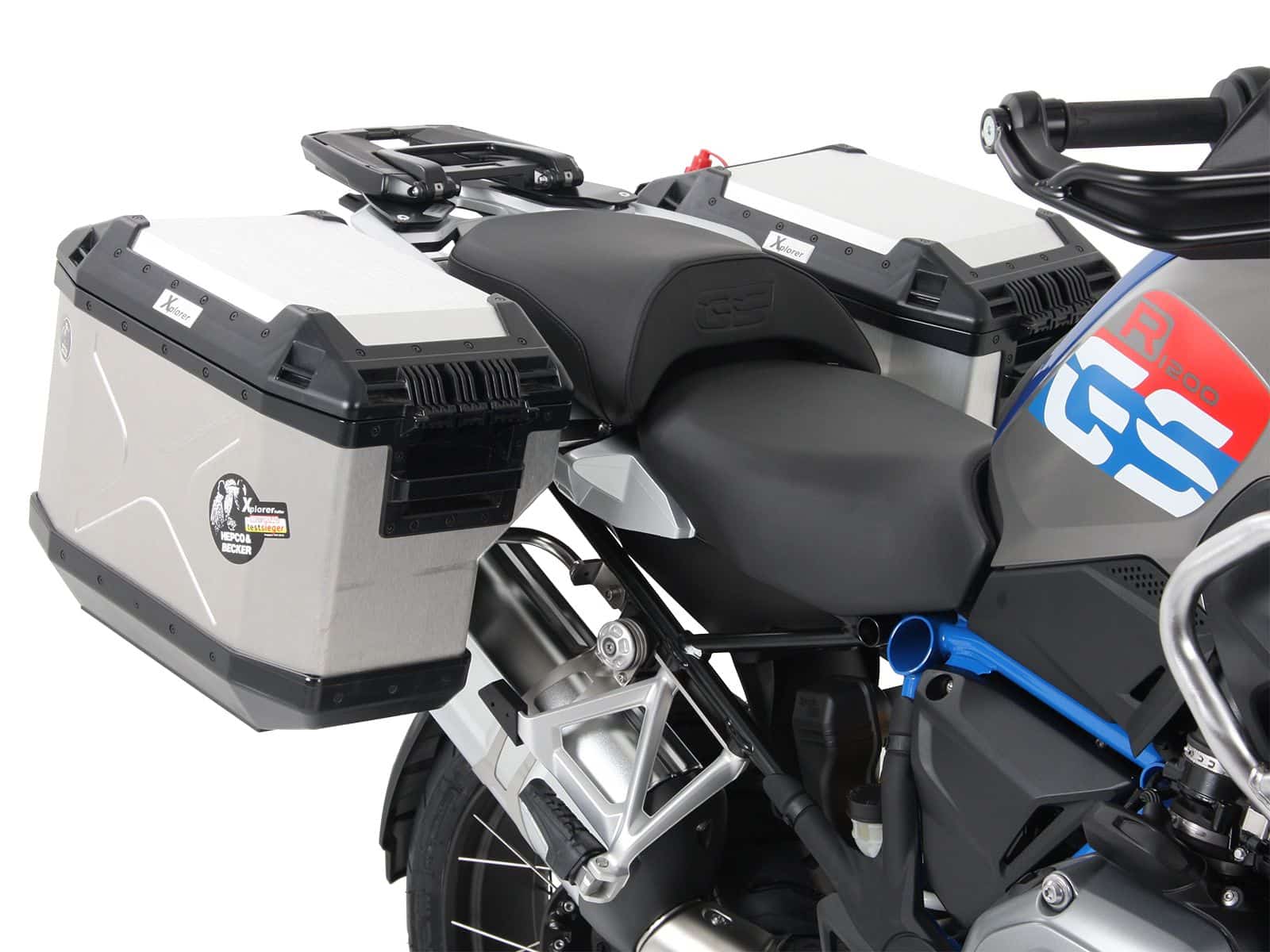 Kit de support de valises Cutout support incl. kit de valises Xplorer Cutout argent pour BMW R 1200 GS LC (13-18)
