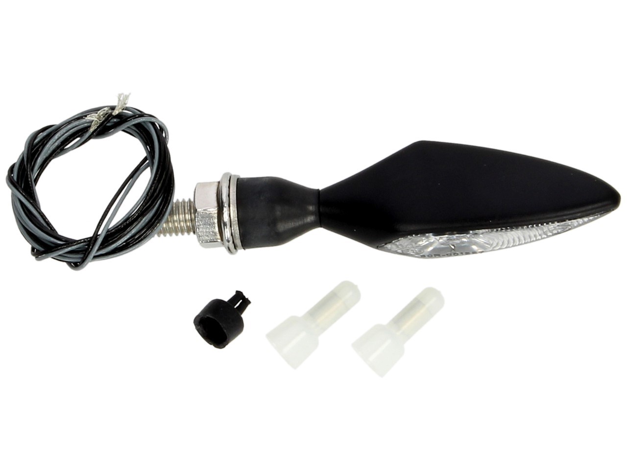 Clignotant Kellermann, losange, acier, LED, VL/HR, 12 V, noir satiné, M8x20, homologué E