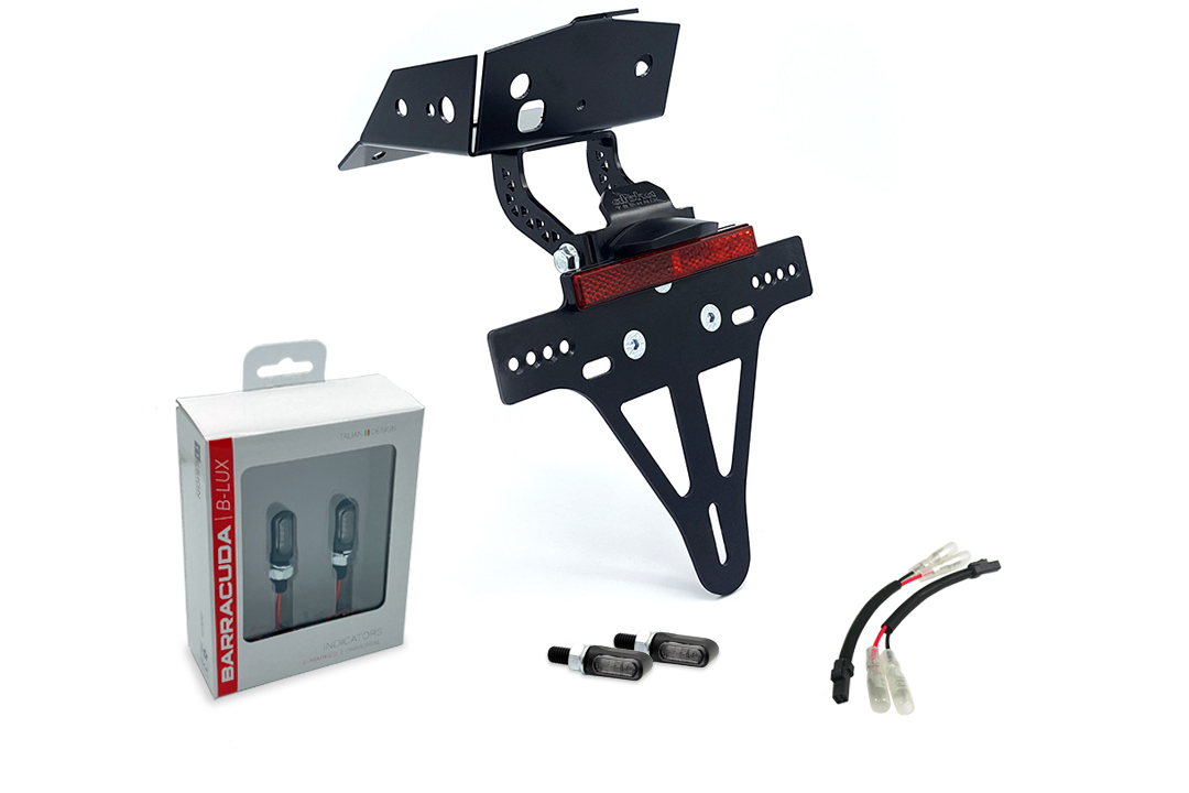 alpha Technik Kennzeichenhalter-Blinker-Kit M-LED (vorne + hinten) für KTM 690 SMC R ab Modelljahr 2