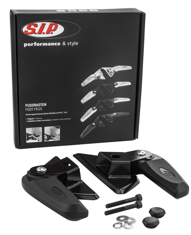 Repose-pieds droit et gauche pour Vespa LX /LXV /S 50-150ccm, noir/noir