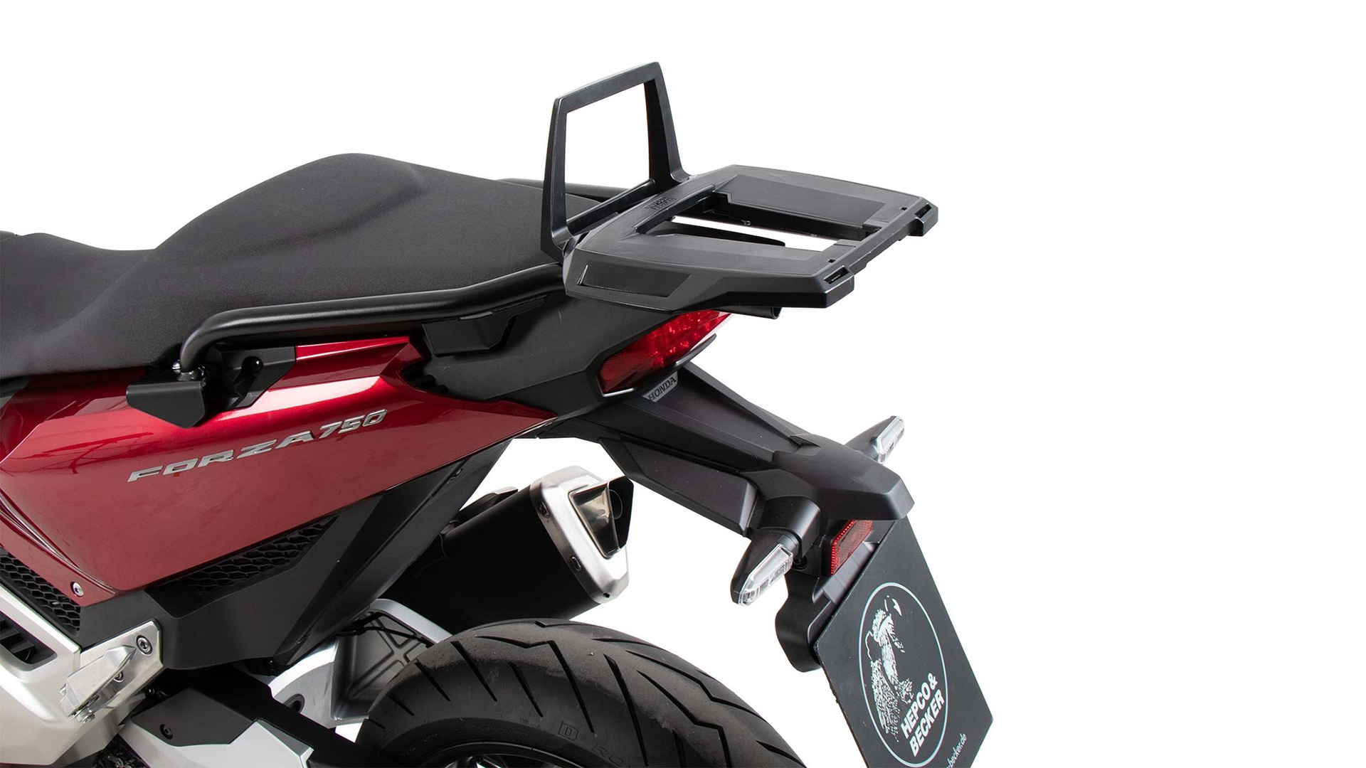 Support de topcase Alurack noir pour Honda NSS 750 Forza (21-) Hepco & Becker