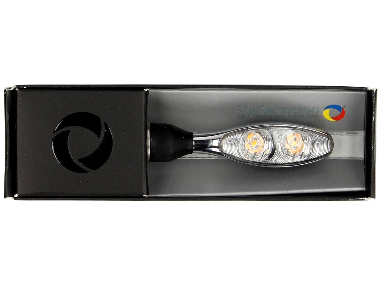 Clignotants Kellermann, Micro 1000 Extreme, acier, LED, V/H, G/D, 12 V, chrome brillant, M8x20