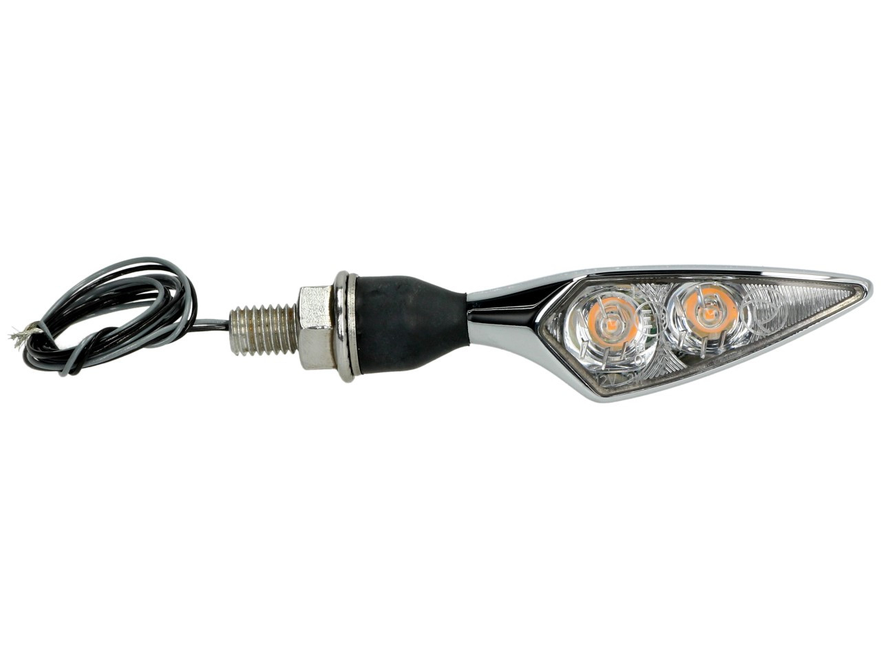 Clignotants Kellermann, Rhombus Extreme, alu, LED, VL/HR, 12 V, chrome brillant, M8x20, homologués E