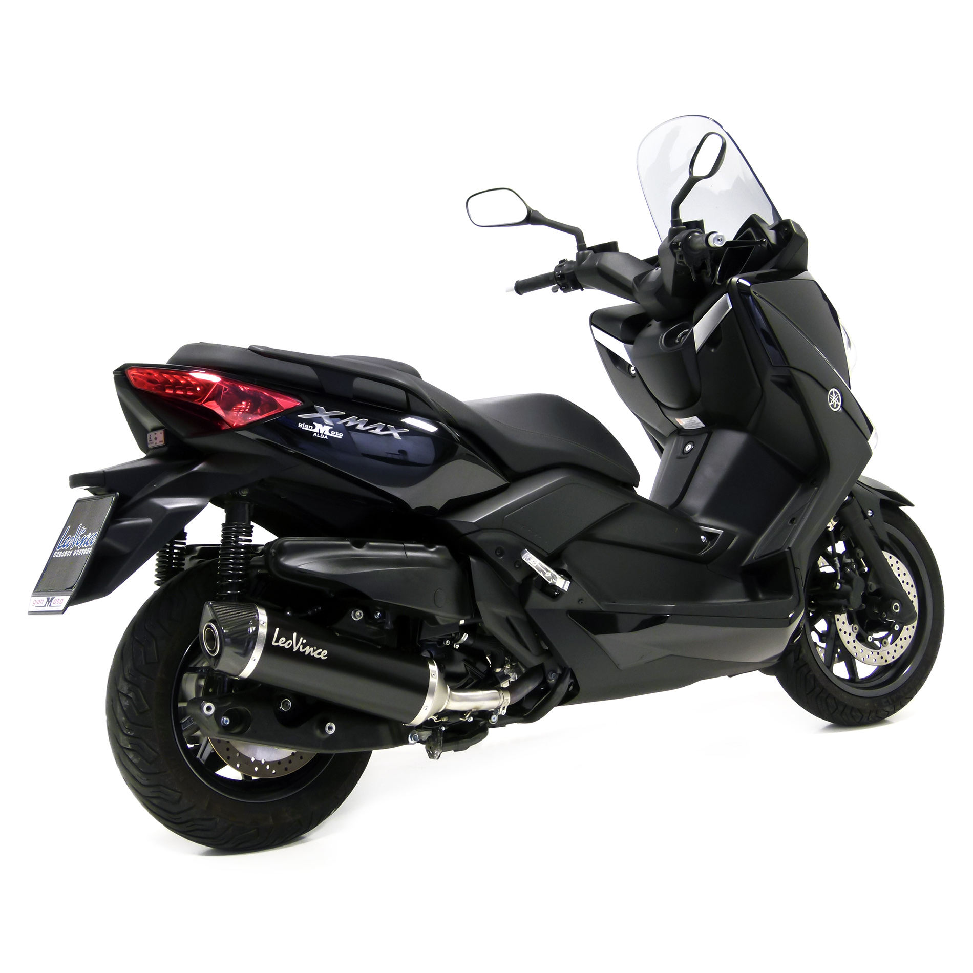 LeoVince Système d?èchappement SBK Nero Evo 2, acier inoxydable, Slip On pour Yamaha X-MAX 400 (année 13-16)