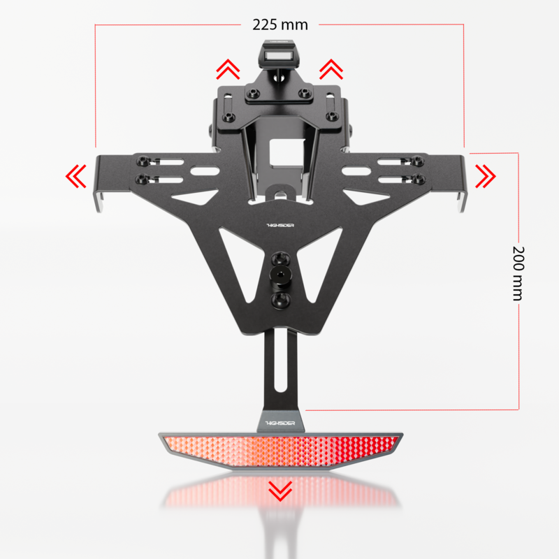 Kennzeichenhalter Akron-RS Pro inkl. Kennzeichenbeleuchtung für Yamaha MT-07 /Y-AMT (25-) Highsider