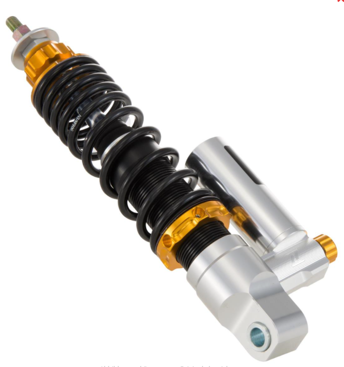 Amortisseur "Black Edition", avant pour Vespa Primavera/Sprint 50 -150ccm 2T/4T AC, argent/orange