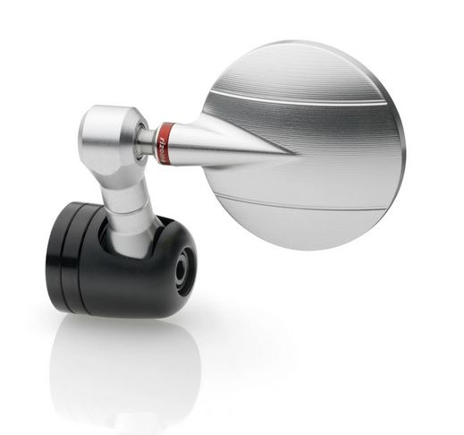 Rétroviseur d'extrémité de guidon RIZOMA "SPY-R" Ø 80 mm gauche ou droite pour Vespa, noir/argenté