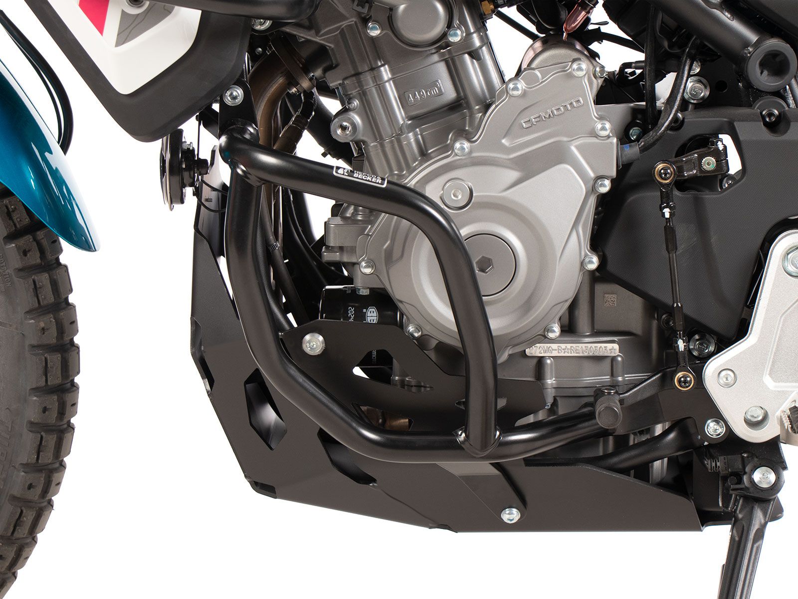 Arceau de protection du moteur argenté pour CFMoto 450 MT (24-) Hepco & Becker