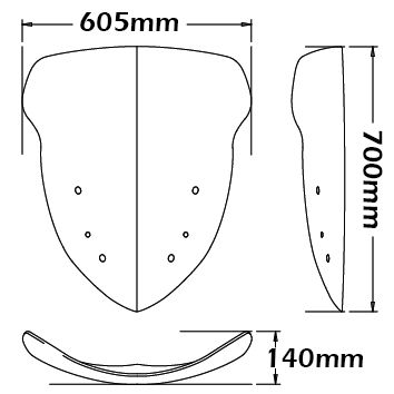 Bulle type original - hauteur 700 mm pour BMW R 1200 RT (10-14), fumé clair