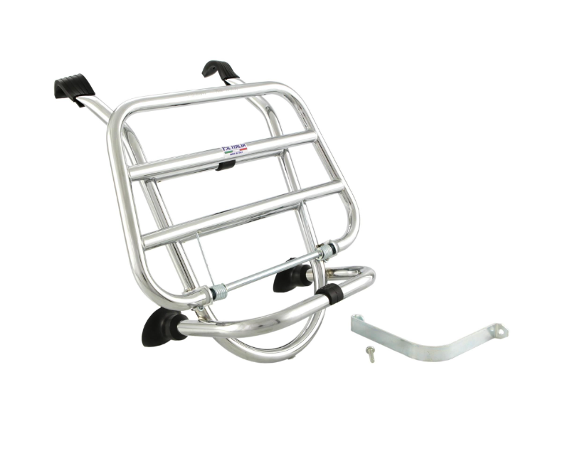 Porte-bagages avant pour Vespa LX /LXV /S 50-150ccm, pliable, chrome