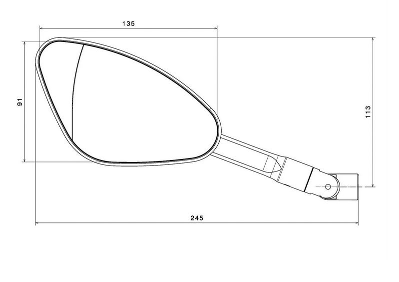 Rétroviseur RIZOMA Genesi gauche pour Vespa, noir anodisé