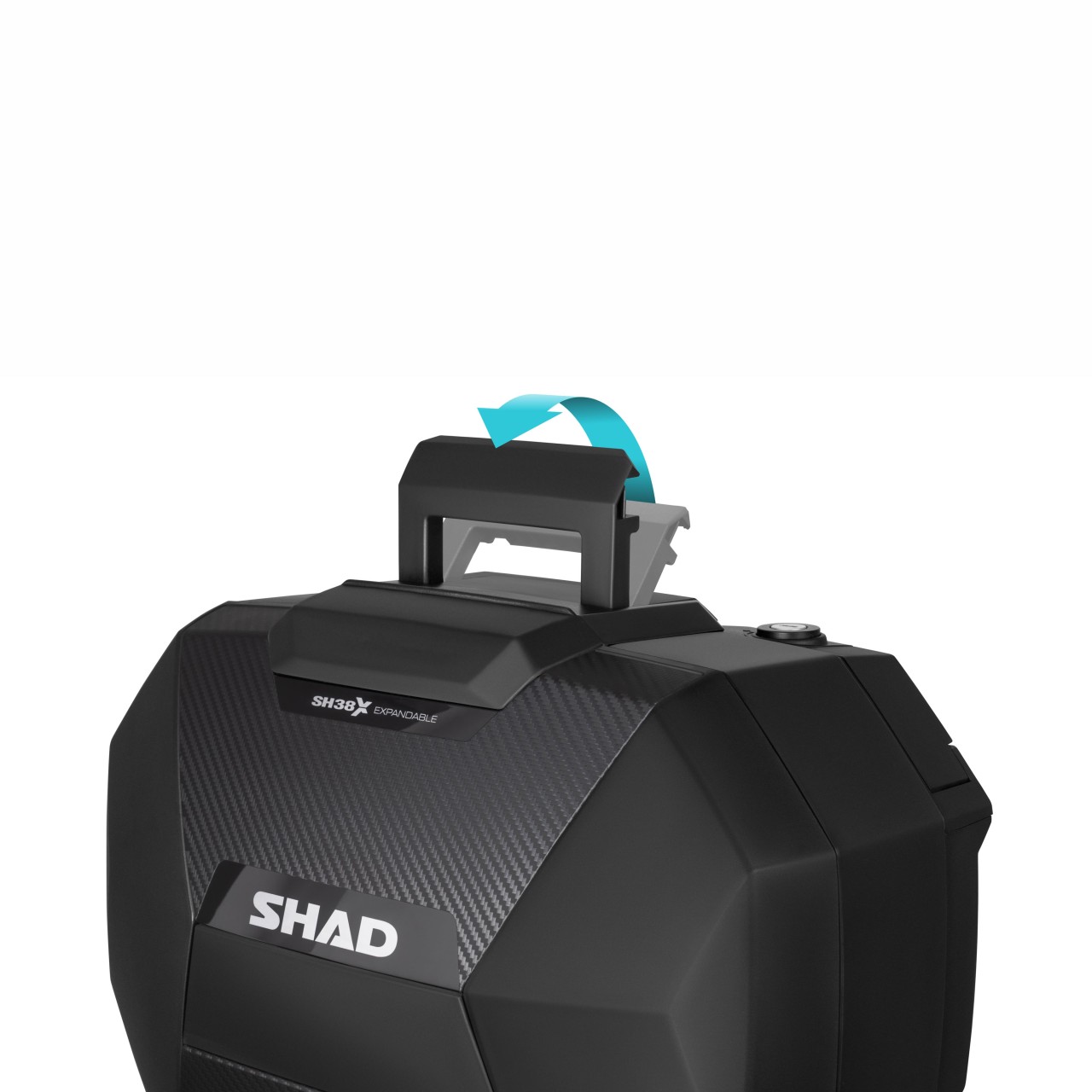 Lot de valises latérales Shad SH38X extensibles, aspect carbone / noir, 38 l
