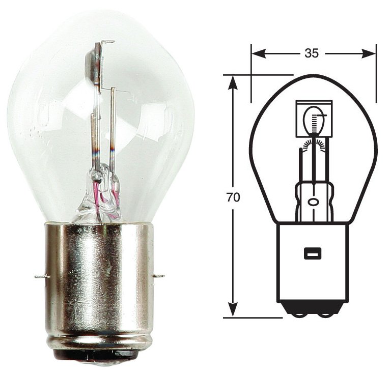 Ampoule annulaire, ampoule à incandescence, 12 V, 35/35 W, BA20d
