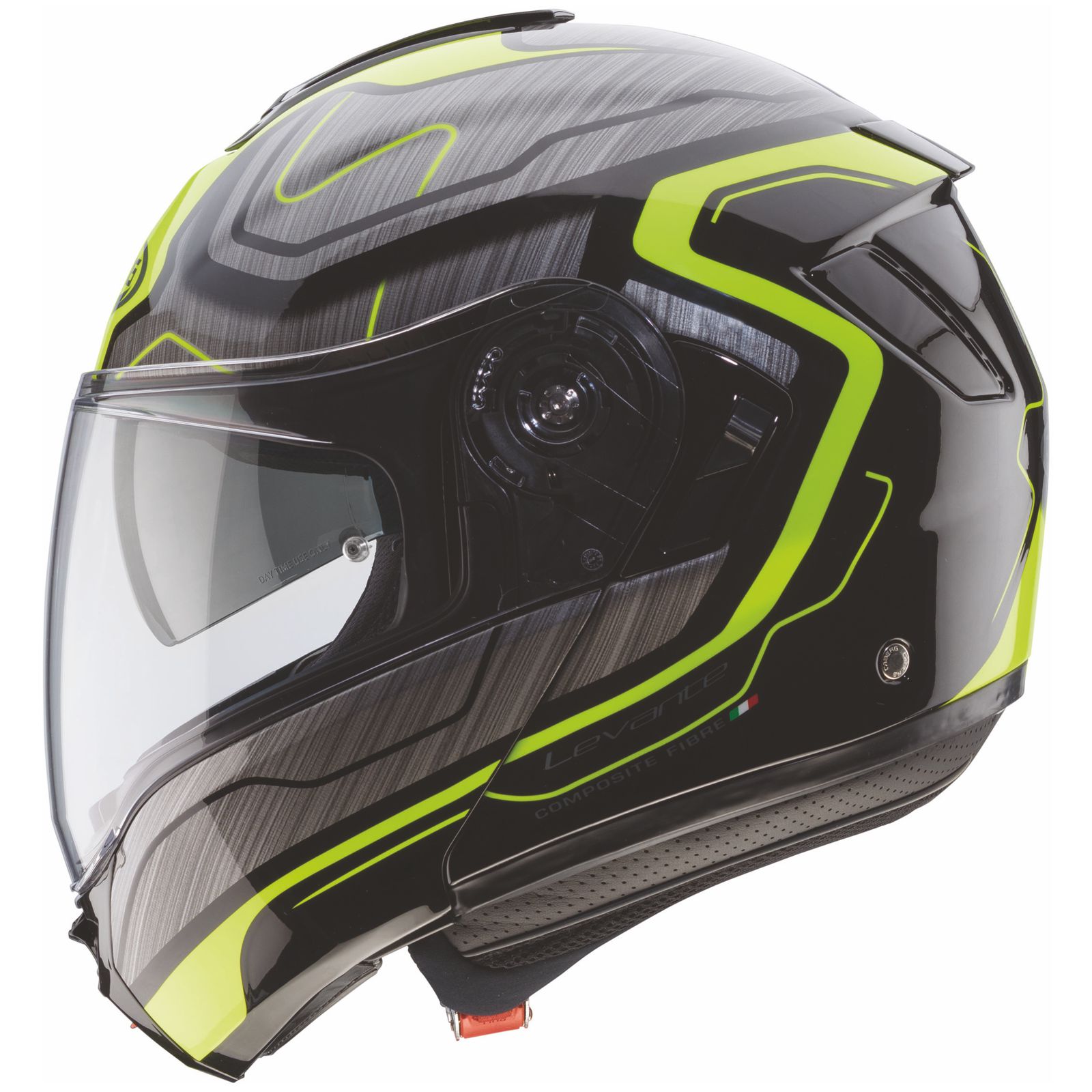 Caberg casque Levo Flow, noir/gris-fluo-jaune