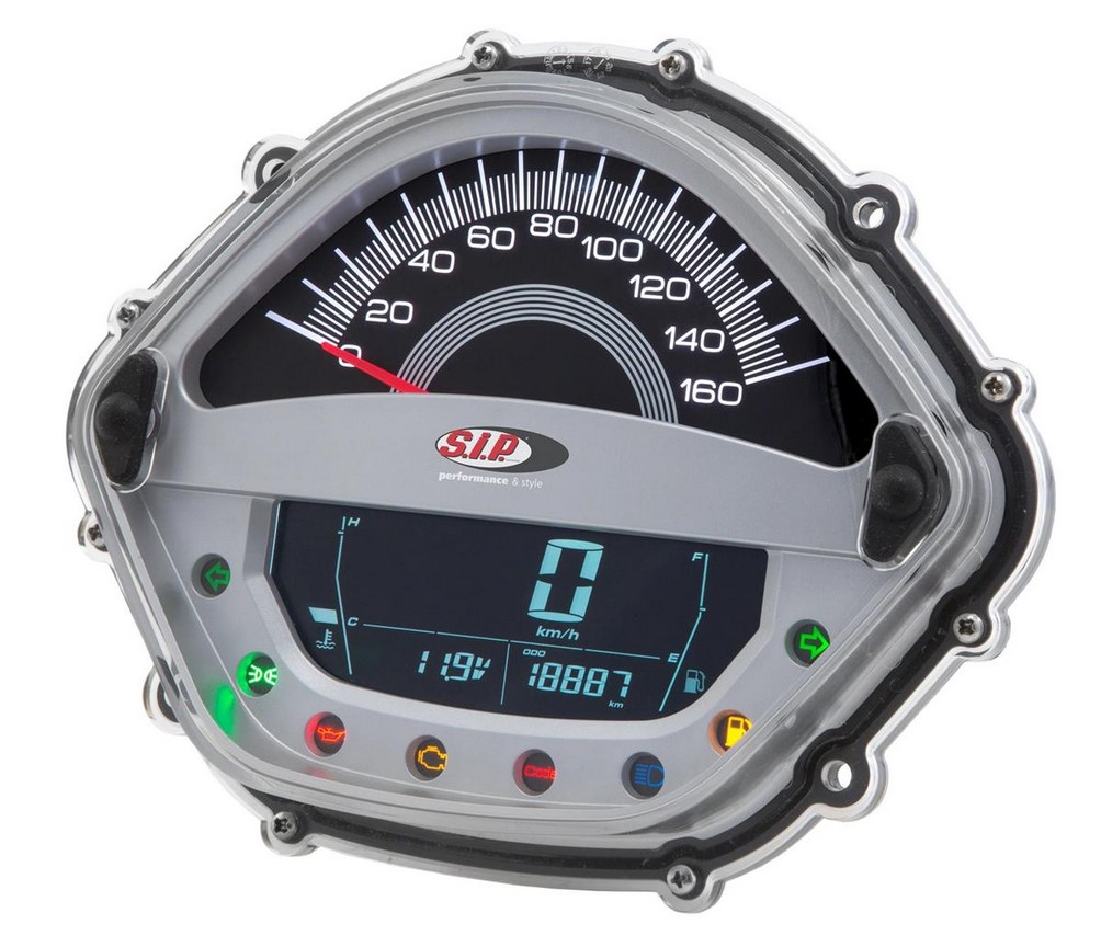 Compte-tours/tachymètre pour Vespa GTS/GTS Super/GTS SuperSport, i.e., 125-300ccm (-'14), argent