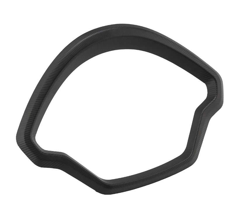 Anneau décoratif tachymètre pour Vespa GTS/GTS Super 125/300ccm (`22-), alu, noir mat anodisé