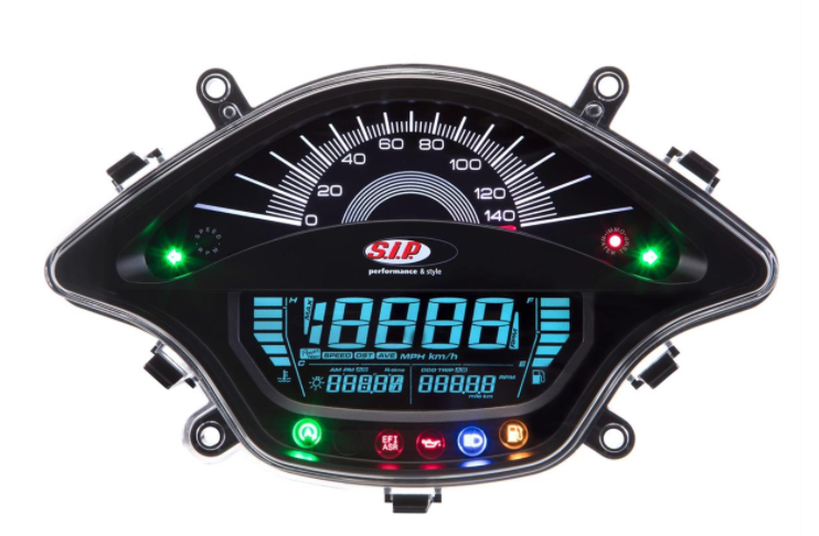 Compte-tours/tachymètre pour Vespa Primavera/Sprint 50-150ccm 2T/4T AC, noir