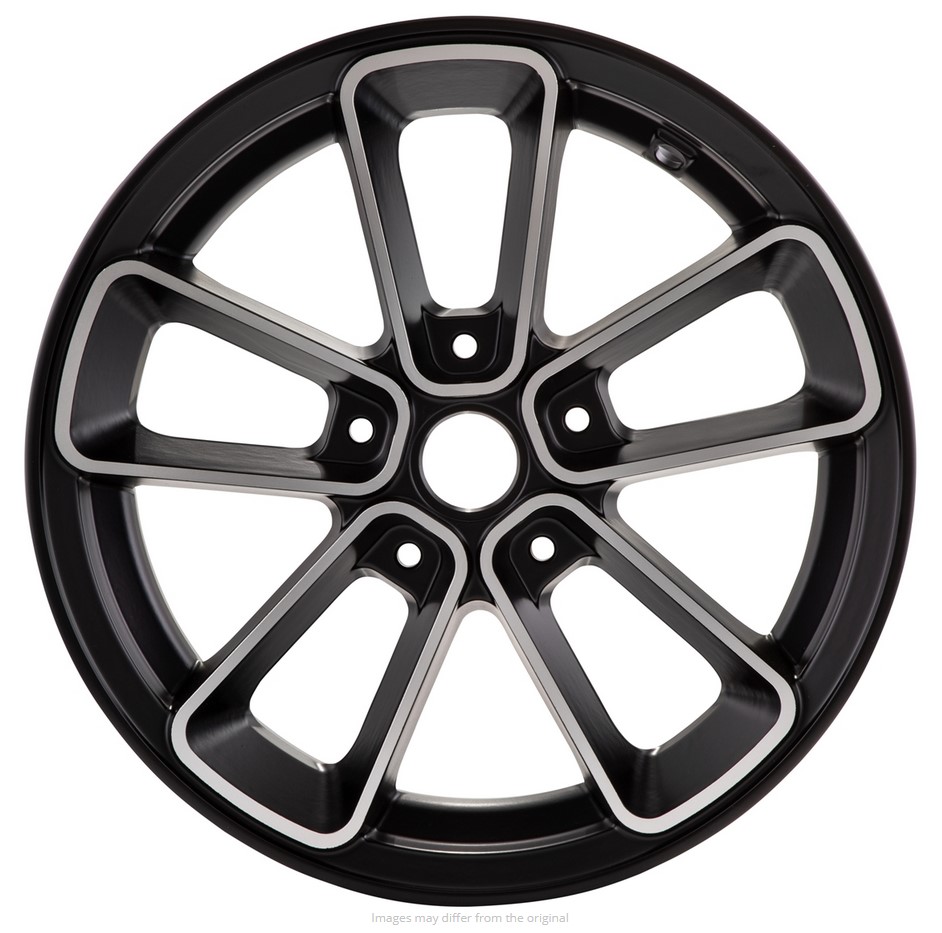 Jante avant/arrière 12" pour Vespa GTS/GTS Super/GTV/GT 125-300ccm, noire avec bordure argentée