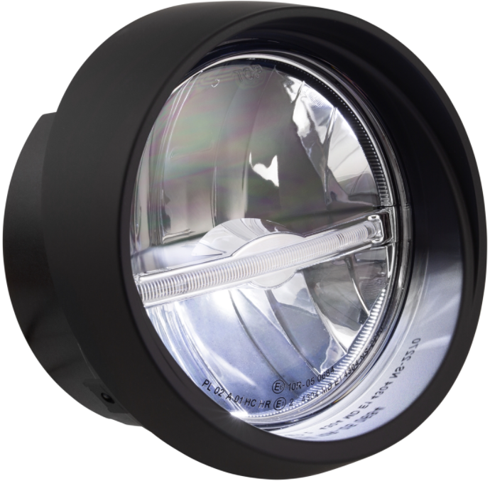 Phare LED pour Vespa Primavera 50-150ccm 2T/4T (-'18), noir mat