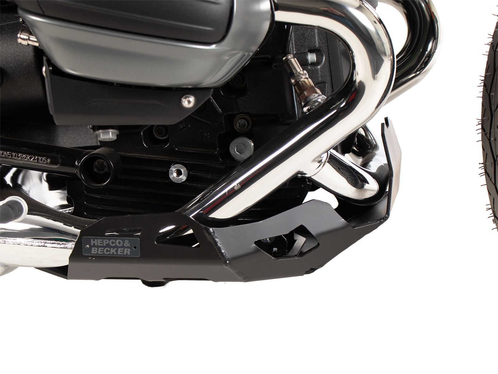 Plaque de protection moteur noire pour BMW R 12 (24-) Hepco & Becker