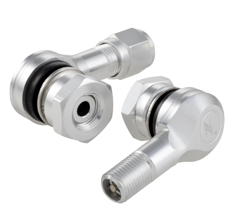 Embout de valve ZELIONI pour pneu/jante sans chambre à air 80°, argenté