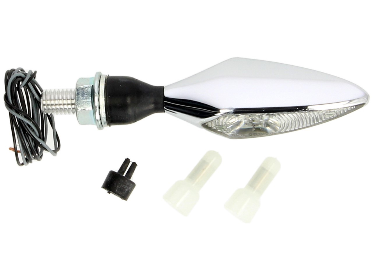 Clignotants Kellermann, losange, acier, LED, VL/HR, 12 V, chrome brillant, M8x20, homologués E