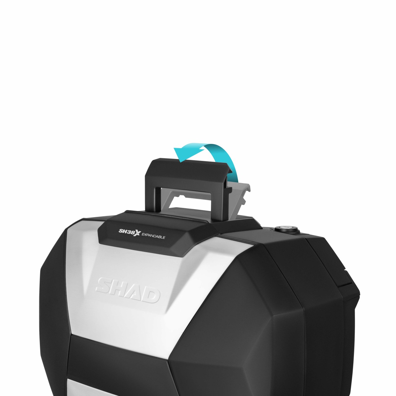 Lot de valises latérales Shad SH38X extensibles, noir / aluminium, 38 l