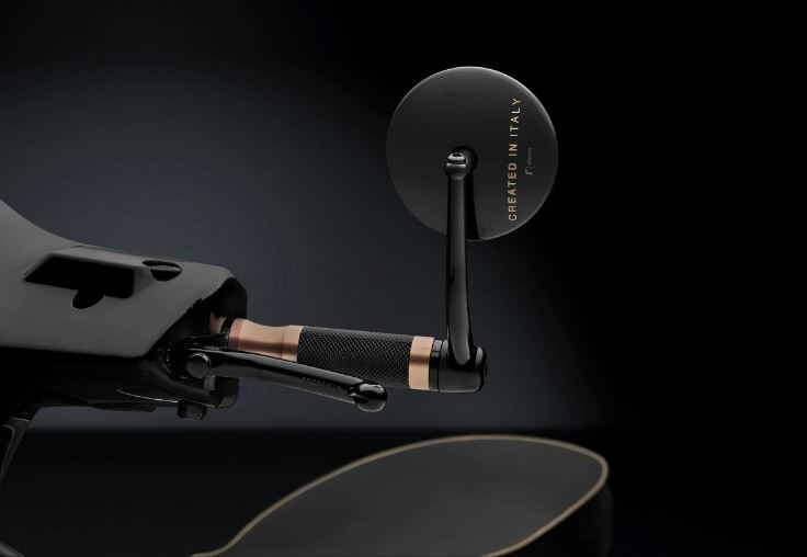 Rétroviseur d'extrémité de guidon RIZOMA "SPIRIT RS" pour Vespa GTS/GTS Super/GTV/GT, inscription bronze