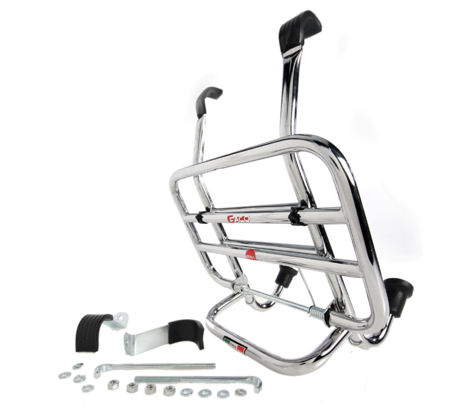Porte-bagages avant pour Vespa S 50-150ccm, pliable, chrome