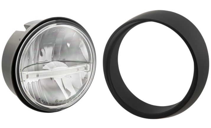 Phare LED pour Vespa Primavera 50-150ccm 2T/4T (-'18), noir brillant