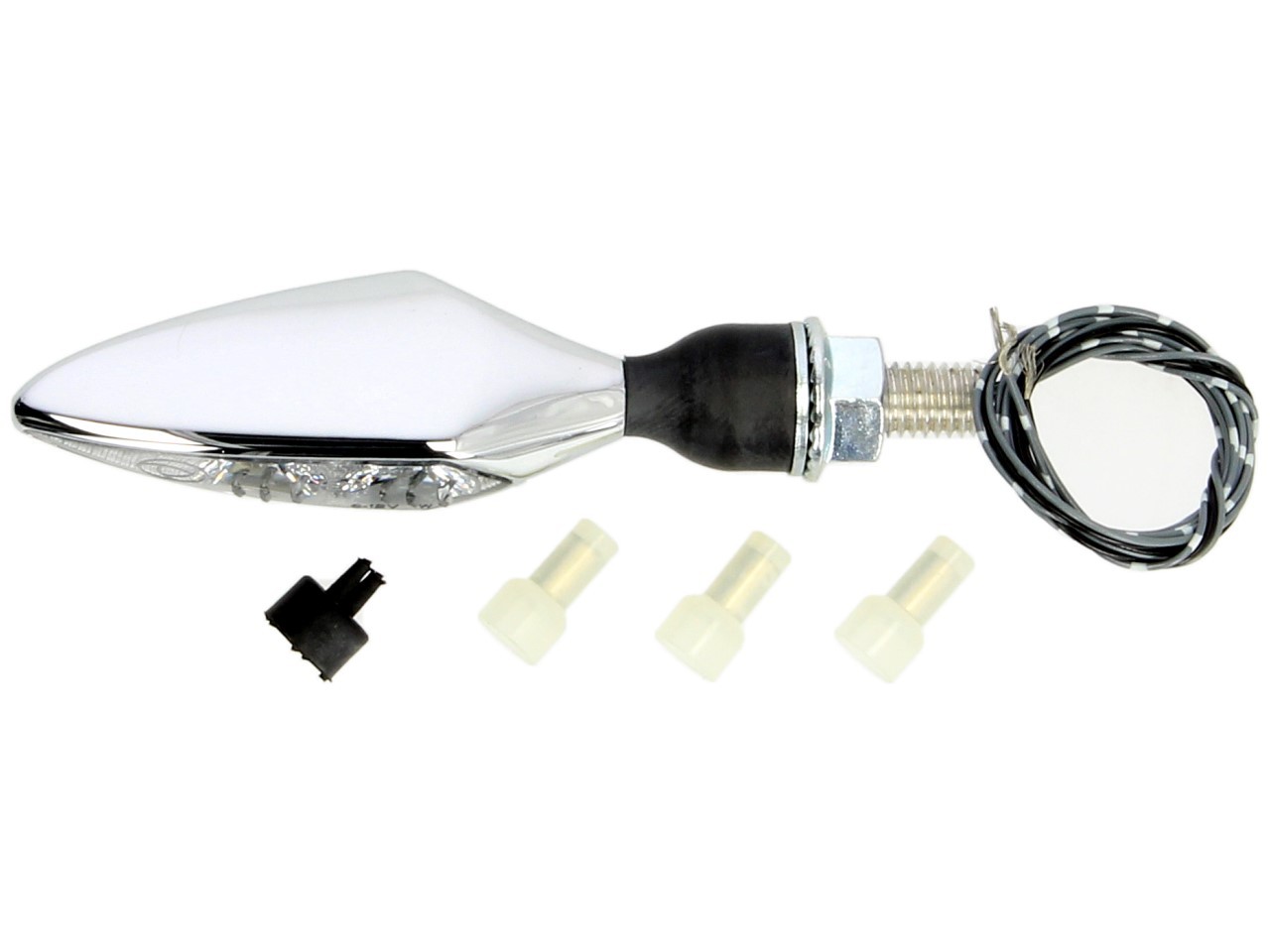 Kellermann Clignotant avec feu de position, Rhombus PL, acier, LED, VR, 12 V, chrome brillant, M8x20