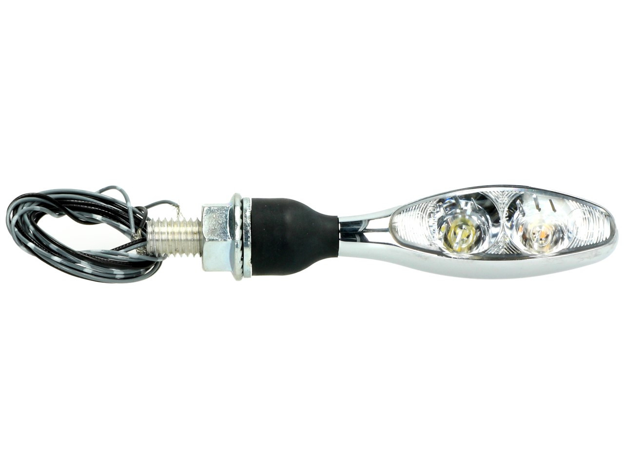 Clignotant Kellermann avec feu de position, Micro 1000 PL, acier, LED, VL/VR, 12 V, chrome brillant, M8x20
