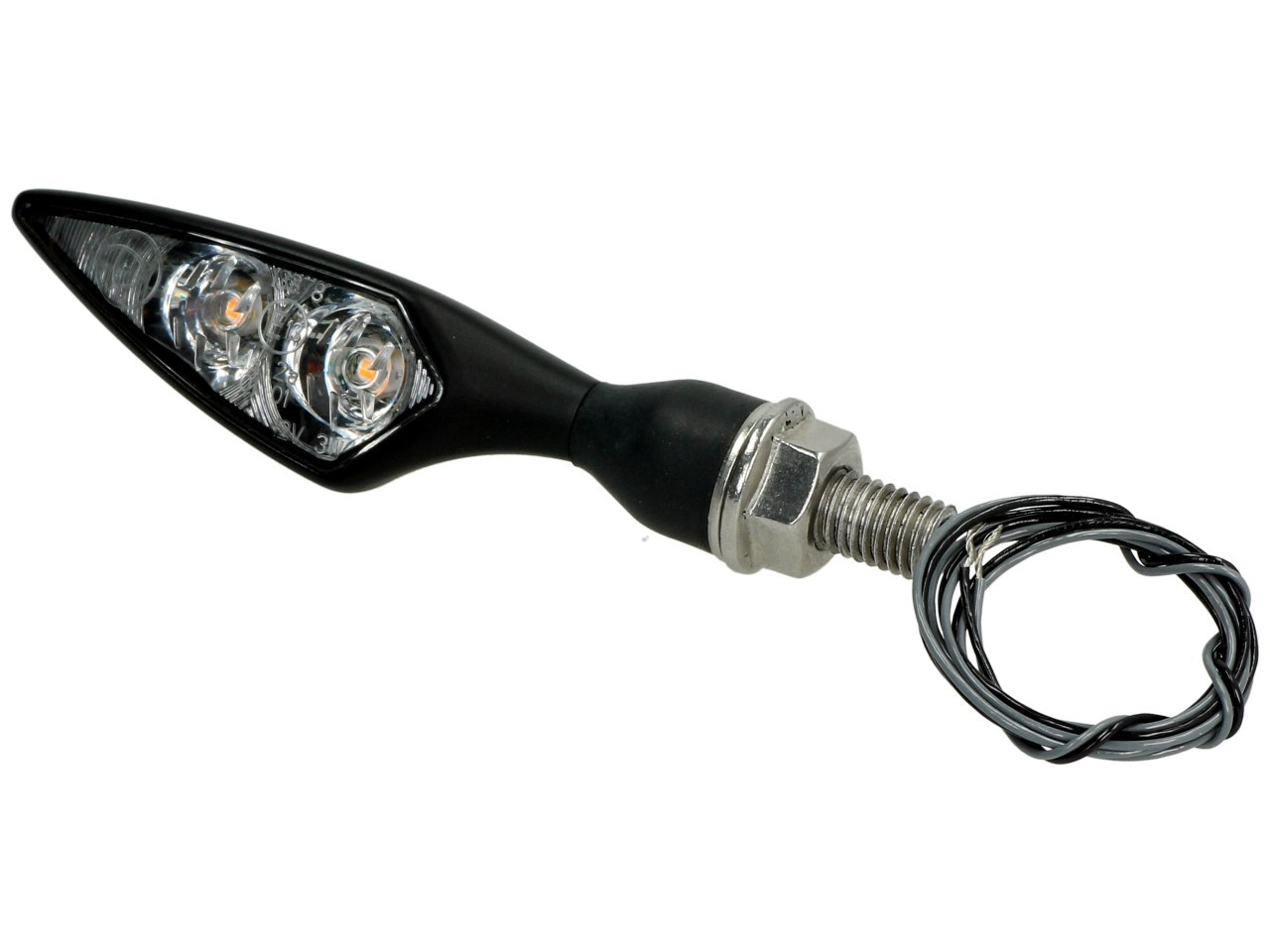 Clignotants Kellermann, Rhombus Extreme, acier, LED, VR/HL, 12 V, noir satiné, M8x20, homologués E