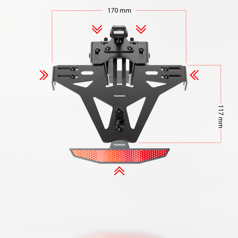 Kennzeichenhalter Akron-RS Pro inkl. Kennzeichenbeleuchtung für Yamaha MT-07 /Y-AMT (25-) Highsider