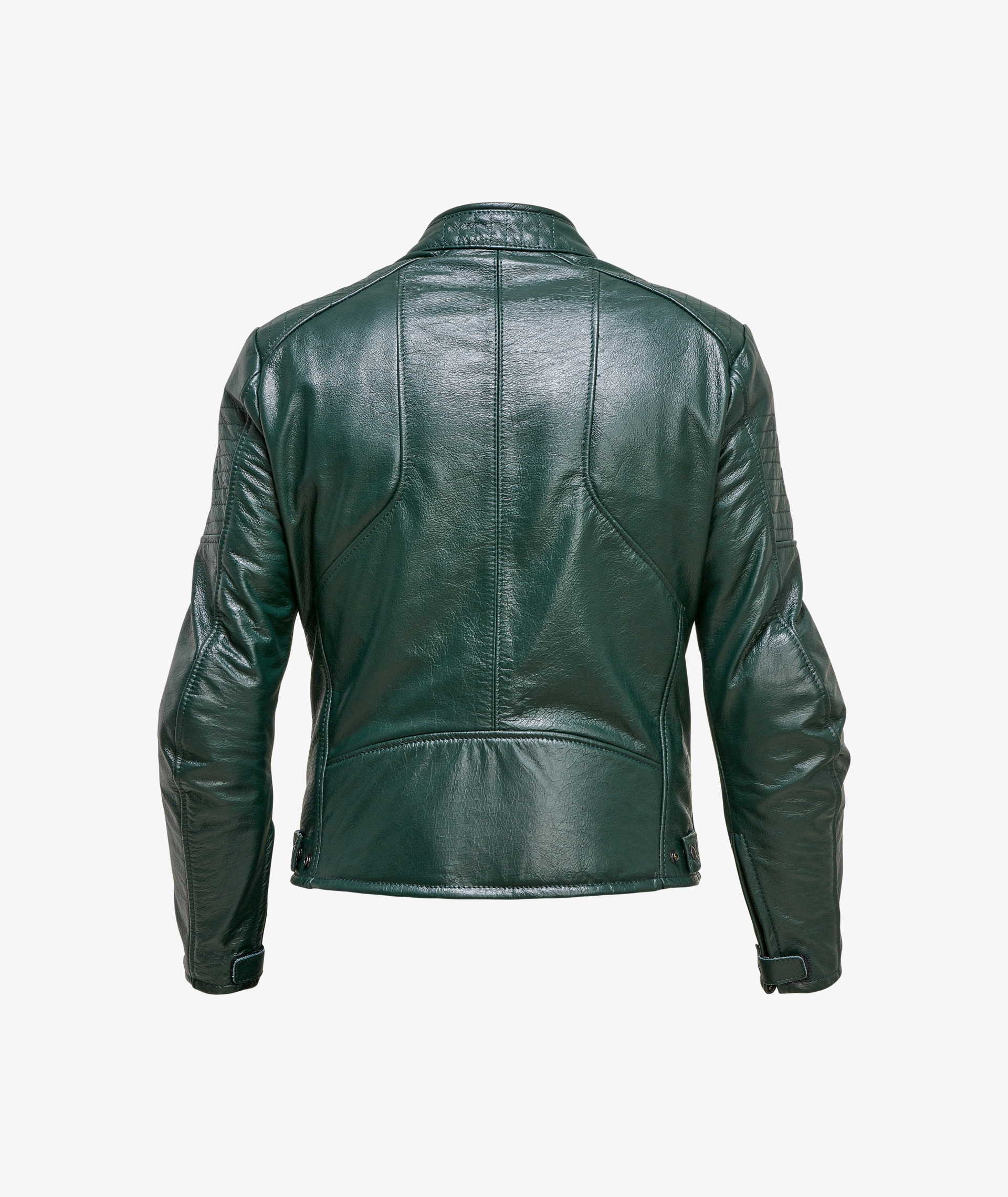 Veste en cuir Moto Guzzi vert avec protections incluses