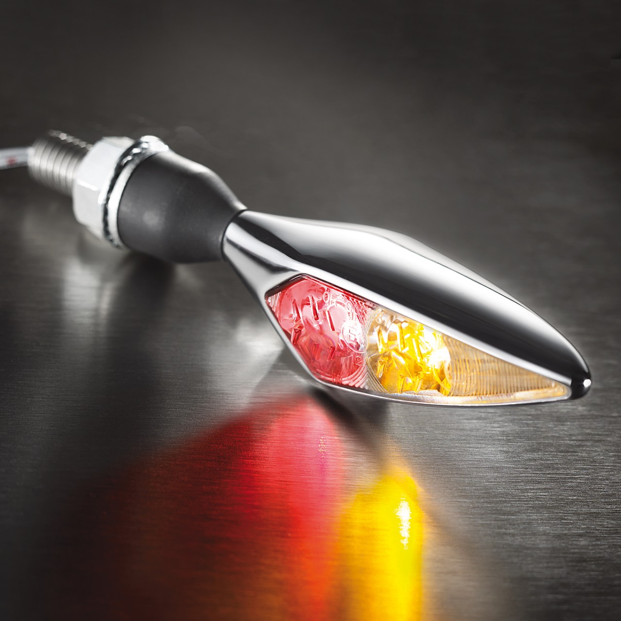 Kellermann Clignotant, feu arrière et feu stop, Rhombus DF, acier, LED, HR, 12 V, chrome brillant, M8x20