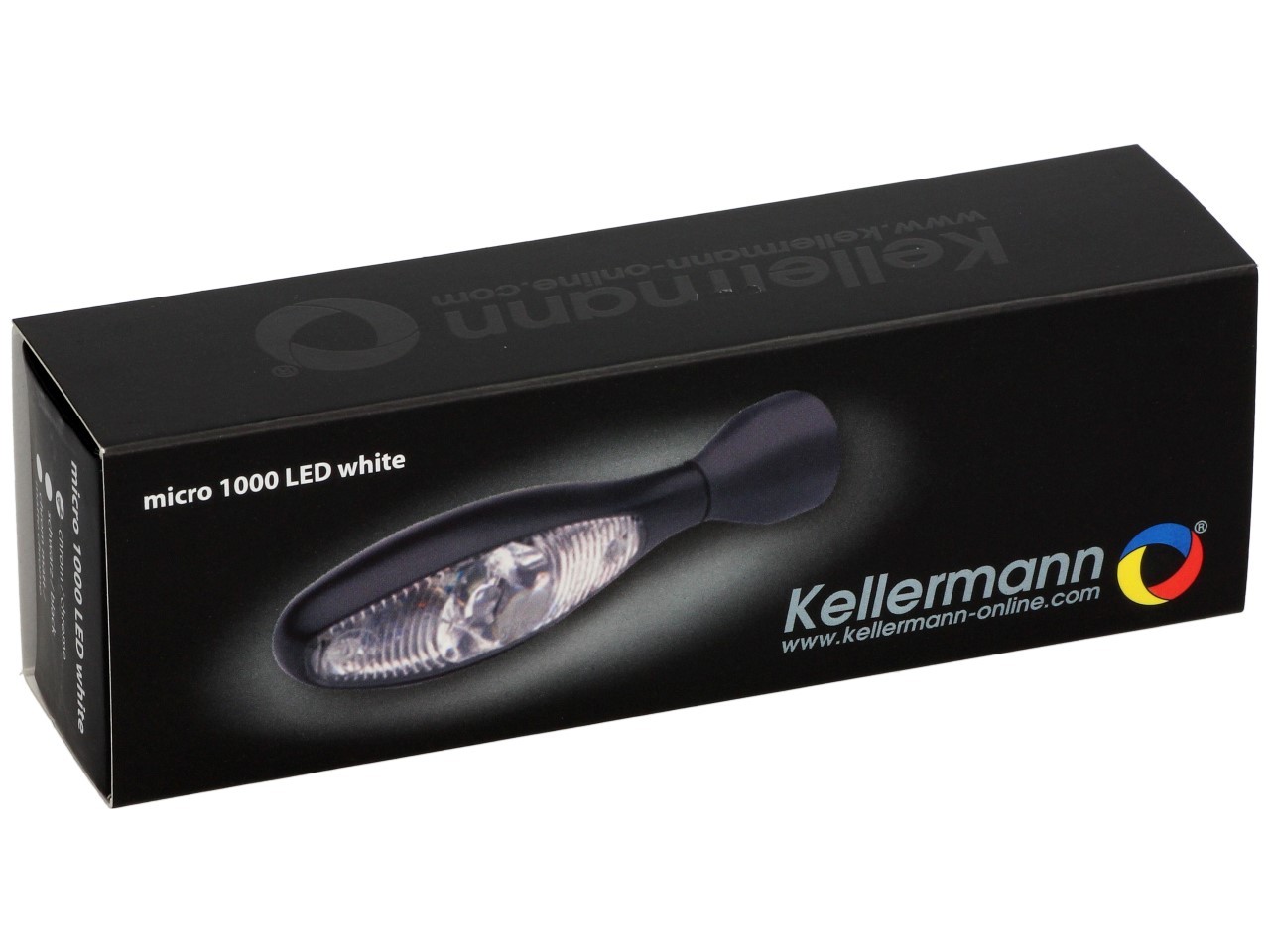 Clignotant Kellermann, Micro 1000 LED, acier, LED, V/H, G/D, 12 V, chrome brillant, M8x20