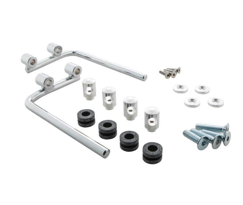 Flyscreen pour Vespa PX 80-200ccm, support argenté, teinté noir