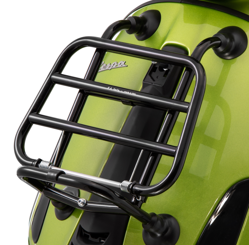 Porte-bagages avant pour Vespa Primavera /Sprint /Elettrica 50-150ccm, pliable, noir brillant