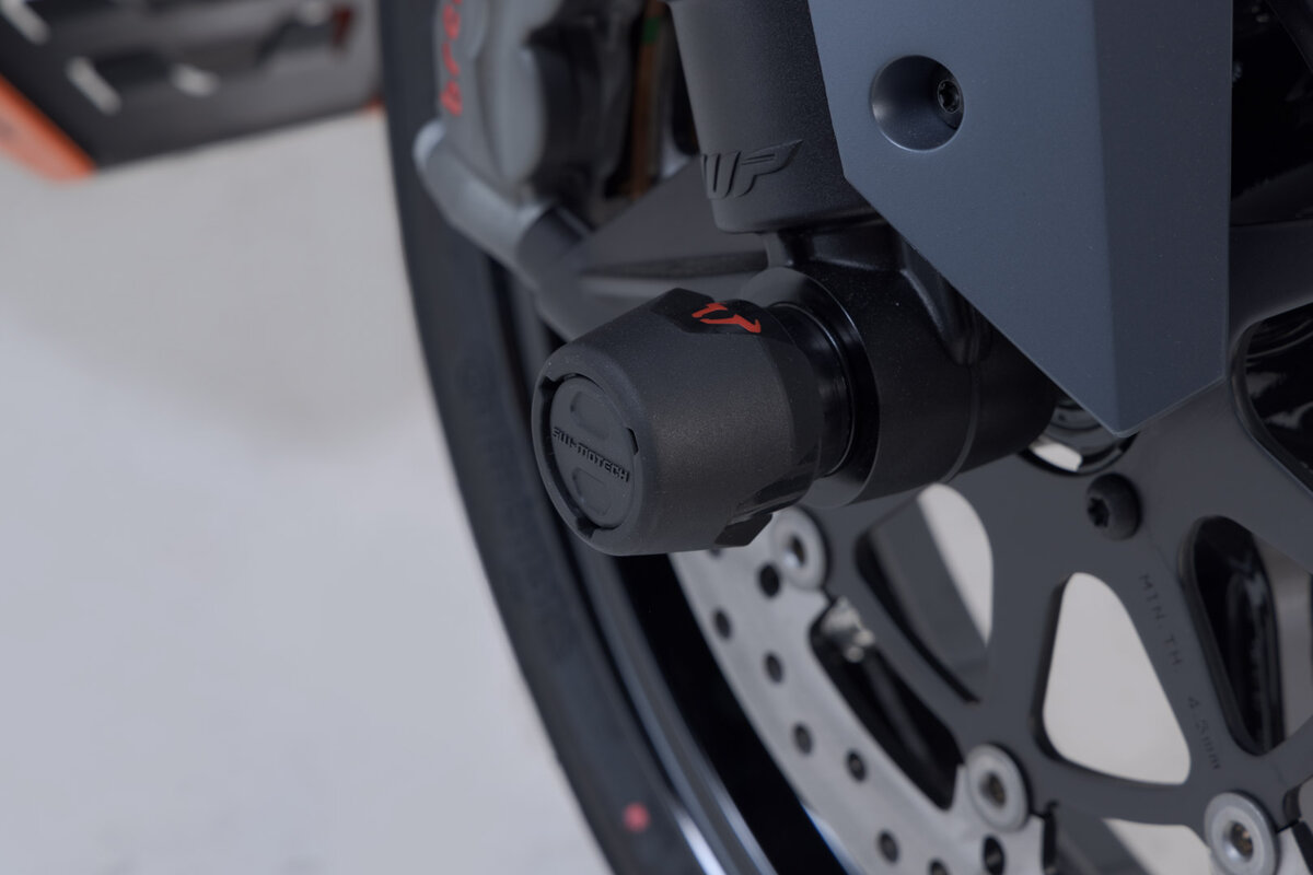 SW-Motech Kit de pads de carrossage pour l'essieu avant noir pour les modèles KTM - SW Motech